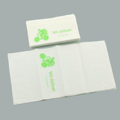 China Printed 100% post-consumer recycled dispenser towel with custom contact printing logo biodegradable and compostable food safe quality for sale