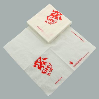 China Custom White Disposable Napkin Restaurant White Paper Napkin Printing Logo Paper Napkins for sale