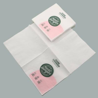 China White Bamboo Biodegradable Lunch Napkins Lunch Paper Napkins With Custom Printing for sale