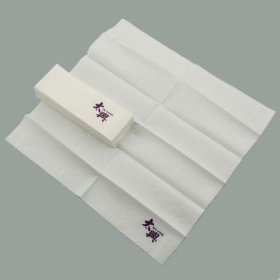 China White Disposable Dinner Napkin Paper Tissue Dinner Napkin 1-2 Color Logo Printing European Food Contact Grade for sale