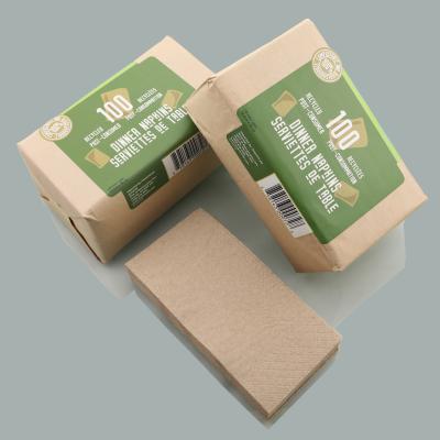 China Printed 100% Mail Consumer Recycled Paper Napkin Brown Dinner Napkin for sale