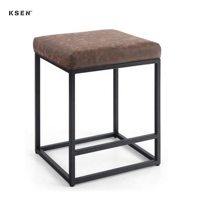 China Soft Cushion Stuffing Leather Counter Square Height Bar Stools Without Back For Kitchen , Dining Room for sale