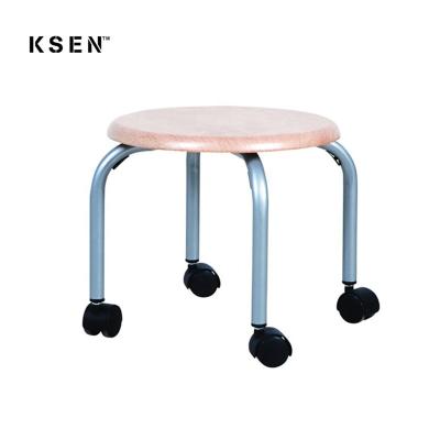 China stool home & Wooden Ottoman Chair Step Stool with Wheel (KC-7209D) for sale