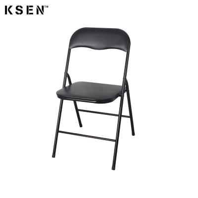 China Cheap Leisure Chair Metal Frame Padded Folding Chair Metal Chair C0003 for sale