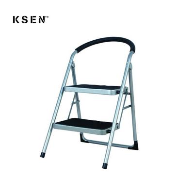 China Folding Ladders 2 Step Steel Folding Step Ladder With Handail KC-7012 for sale