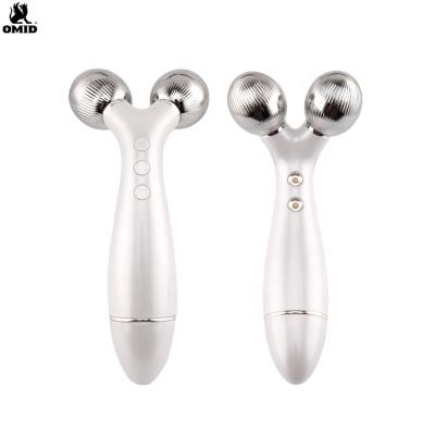 China Beauty 3D Double Roller Massager Device 360 ​​Rotation Facial Lift and Tightening Thin Skin Facial Massager for sale