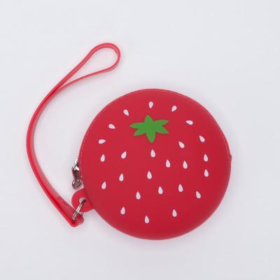 China Recycle Silicone Custom Design Bulk Mini Fruit Silicone Coin Purse/Money Bag Small Zipper Pouch Wholesale Hot Sale Silicone Pouch for sale