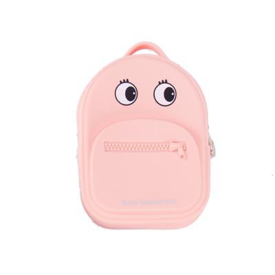 China Recycle Silicone Hotsale Product Backpack Shape Recycle Silicone Cute Money Bag Pouch For Kids Zipper Bag for sale