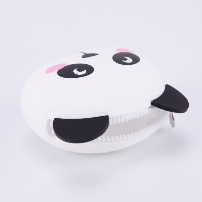 China Hot Selling Silicone Money Bag Good Quality Panda Zipper Coin Purse Bag Chinese Wholesale Silicone Cute Shape Silicon Pouch For Kids for sale