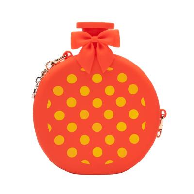 China Other Dots Perfume Shape Cross Body Bag Wholesale 2021 Silicone Waterproof Shoulder Zipper Pouch For Girl When Travel for sale