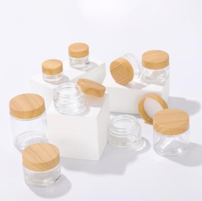 China 2021 30g Personal Care Cream Bottle Bamboo Cosmetic Bottle 10g Customized Face Cream Bottle Clear Spot Wholesale 50 for sale