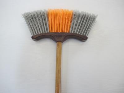 China Durable Plastic Brooms Curved End Scrub Brush PVC Sweeping Brooms stiff bristle for sale