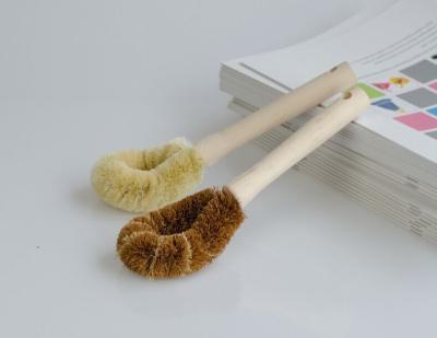 China Oil Resistant Toilet Bowl Brush Plastic Brush with Practical Log Wood Handle for sale