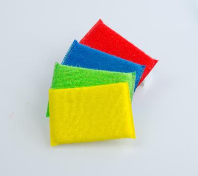 China Kitchen Dish Bowl Nylon - Threaded Plastic Brush Cleaning Pads 4 Pcs for sale