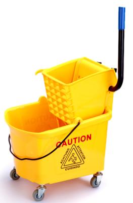 China OEM Industrial Mop Wringer Trolley 360 Spin Mops 26L mop buckets with wringers for sale