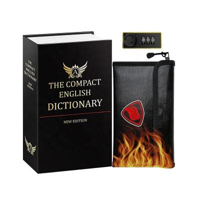 China Safe Book Dictionary Diversion Book Safe Box with Combination Lock and Fireproof Money Bag for sale