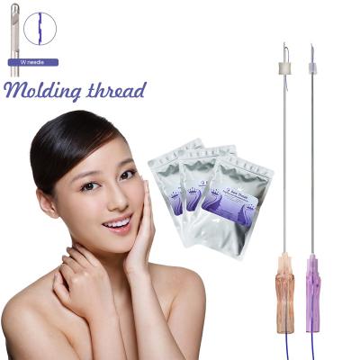 China Adult Sharp Effect Face Lifting Tooth 19G100mm PDO Sharp Absorbable Barbed Molding Needle Threads For Eyebrow for sale