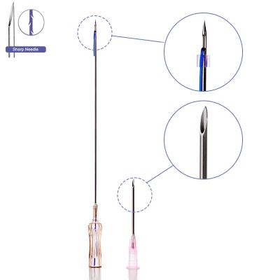 China Adult meso hilo v line 21G 90mm body tooth 4D 21G 90mm pdo facial lifting thread Bidirections for breast for sale