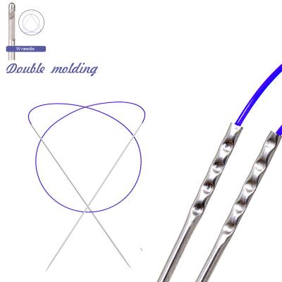 China Adult fast shipping line lines barbed mount L double needle pdo tooth lift jaw wire 19G 125mm 400mm with CE marked for sale