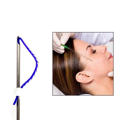 China Chin lifter adult l lift cunning sharp eye needle 3D tooth pdo 23G 90mm long time V effect cheek lift for sale