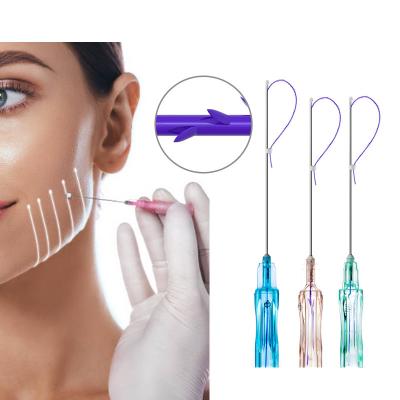 China Adult V Strong Polydioxanone 3D TOOTH 19G 100mm needle pdo spring wire soft barbed lift for wrinkle remover for sale