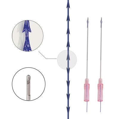 China Best Adult Lifting Sutures Barbed Hilos Tooth Cones Fishbone Body Lifting W 19G 100MM PDO Blunt Thread For Face Lift for sale