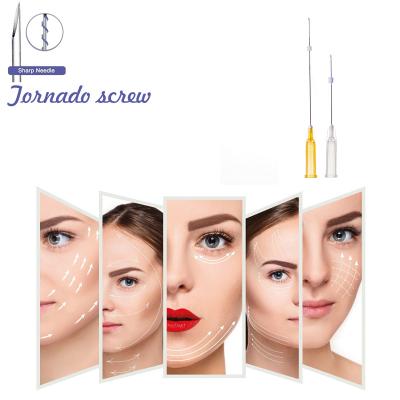 China Tornado Suture Time Face Body Face Lifting Adult Durable Collagen Absorbable pdo hilos screw 26G 90mm thread lift for sale