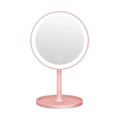 China Portable Makeup Led Mirror Lighted Mirror With Lights Smart Touch Led Makeup Desktop Touch Lighted Mirror for sale