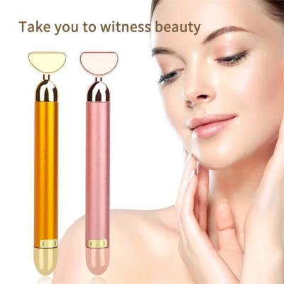 China Professional Face Lift T Shaped Facial Muscle Energy Beauty Gold Vibrating Bar For Face Lift Skin Tightening for sale