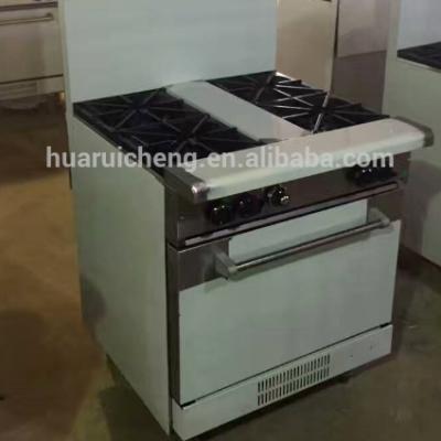 China Commercial Supplying American Style Restaurant Kitchen 4 Burner Gas Stove With Oven for sale