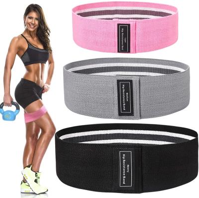 China 2021 Fabric Cotton Hip Resistance Bands Legs Workout Booty And Butt Exercise Hip Circle Band Black Gray Pink 15 INCHES for sale