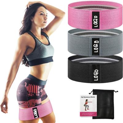 China Hot Selling Polyester Fabric Woman Fitness Home Exercise Workout Booty For Legs And Butt Exerciser Hip Circle Fabric Resistance Band for sale