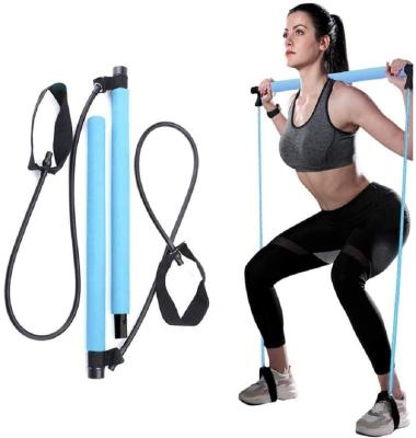 China Hot Selling Portable Pilates Bar Yoga Exercise Bar, Foot Loop Toning Nylon Bar Loop Pilates Stick Kit 51*13*6CM for sale