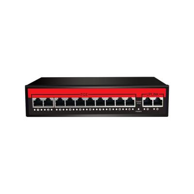 China High quality cctv monitoring security system hot sale vlan12 10/100M poe port switch extend 250M for dahua for sale