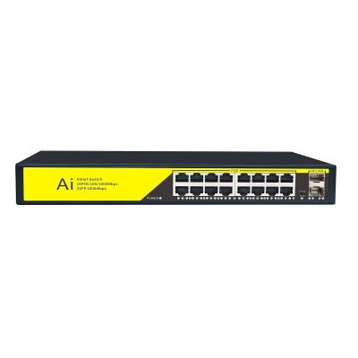 China Hot Selling High Quality CCTV Surveillance Security System OEM/ODM Full Gigabit 16ports PoE Switch for dahua IP Camera for sale