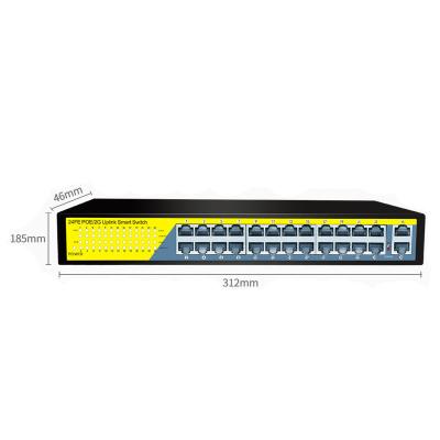 China POE network 24 port gigabit 1000mbps poe fast switch for IP camera IP PHONE for sale