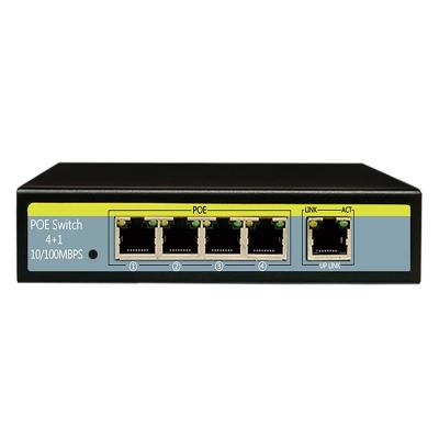 China Port POE OEM 4 POE + 1 Port 100M Fiber 10/100M POE Switch for sale