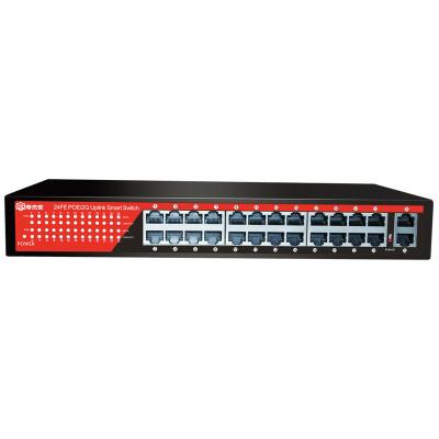 China OEM poe switch 24+2 port giga 1000mbps poe switch with ieee8023ataf for sale