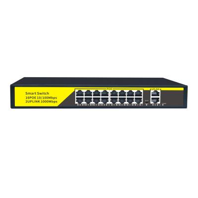 China POE 16 port active poe network 48V 16 port switch for Hikviision daahua IP cameras for sale