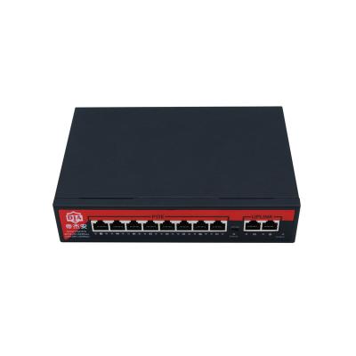 China POE OEM ODM accepted 8 10/100mbps port active fiber 48V poe switch for IP camera for sale