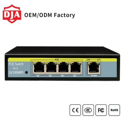 China Port unmanaged POE SWITCH 4 fast industrial POE with IP camera for sale