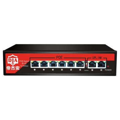 China POE IP camera unmanaged network SFP switch 8 6+2 100Mbps passive port poe switch 24v for sale