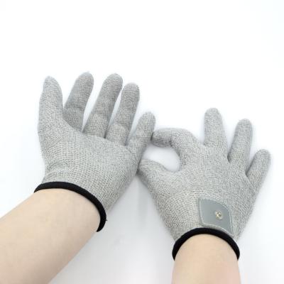 China 15% Silver Fiber And 85% Hot Sale Nylon / Custom Made Silver Electrode Electric Conductive Massage Gloves For Ten EMS Device for sale