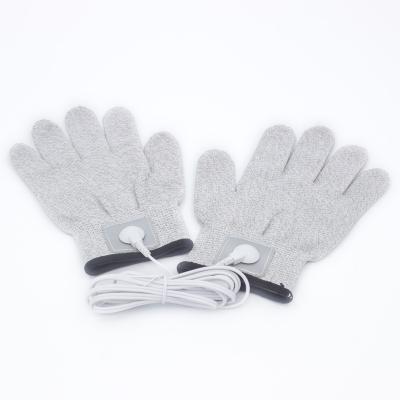 China 15% Silver Fiber & 85% Nylon / Custom Made Premium Soft Ten Electrode Massage Conductive Gloves For Face Use With Ten Machine for sale