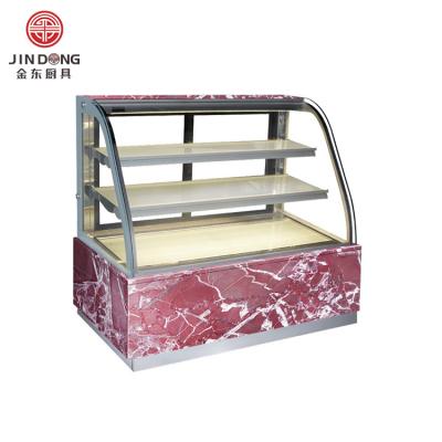 China Single-Temperature Marble curved glass cake bread pastry display refrigerator cooler ice cream display cabinet for sale