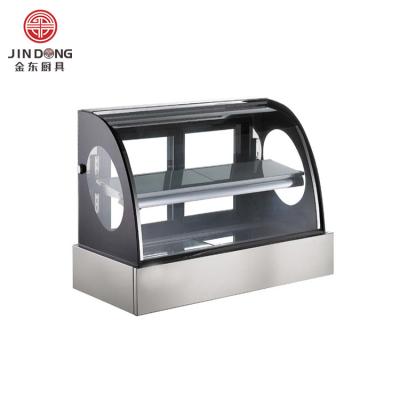 China Single-Temperature Customized Intelligent Temperature Control Arc Vertical Refrigerated Baking Coffee Cake Display Cabinet for sale