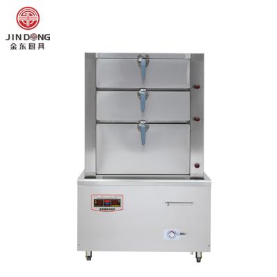 China Food Shop Commercia stry gas Stainless Steel Three Door Seafood Steamer kitchen Intelligent Steam Cabinet Seafood steam cabinet for sale