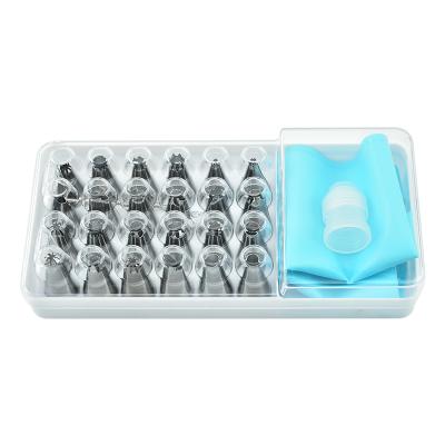 China Sustainable 27 Pcs Baking Accessories Cake Decorating Tools Mouth Cake Decorating Nozzles Set With Packing Box For DIY Decorating Cake for sale