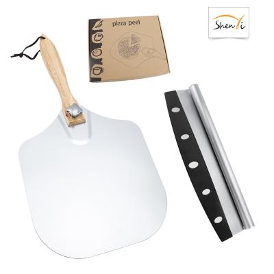 China Sustainable Baking Aluminum Spatula And Cutter Suit Three-Piece Set Suit With Detachable Folding Handle And Box Packing for sale