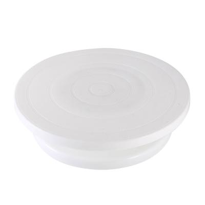 China 11 Inch Cake Turntable Sturdy White Cake Stand Suitable For Wedding Birthday for sale